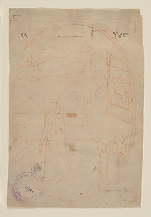 Drawing for an Illustration from a Sat Sai of Bihari Lal Series: The Message of the Eyes (recto); Lady in Search of Her Lover on a Dark Night (verso)