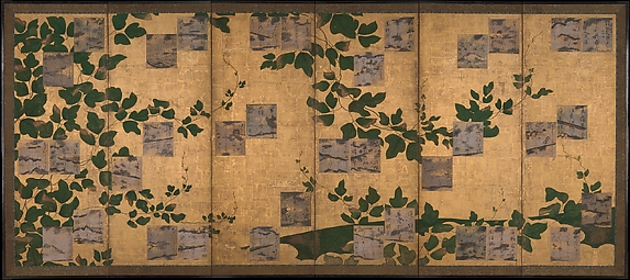 Anthology of Japanese and Chinese Poems (Wakan rōeishū) with Underpainting of Arrowroot Vines