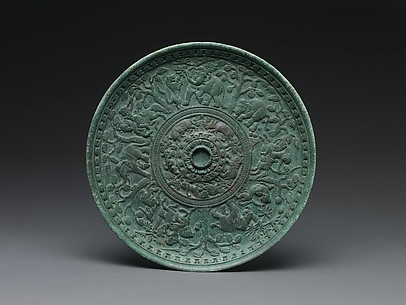 Footed Dish with Riders Hunting Lions, Elephants, and Deer