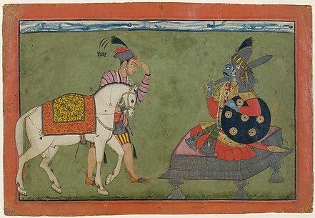 Kalki Avatar, the Future Incarnation of Vishnu: Shiva and Parvati Playing Chaupar: Folio from a Rasamanjari Series