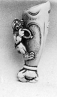 Netsuke of Hand and Forearm of a Demon with Small Demon on the Side