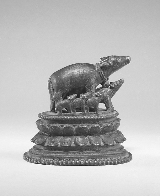 Marichi, the Goddess of Dawn, with Seven Pigs