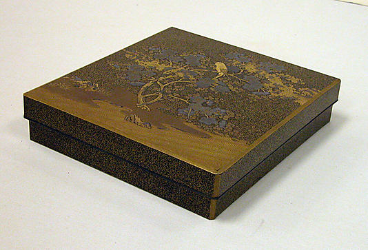 Writing Box with Design of Warbler in Plum Tree
