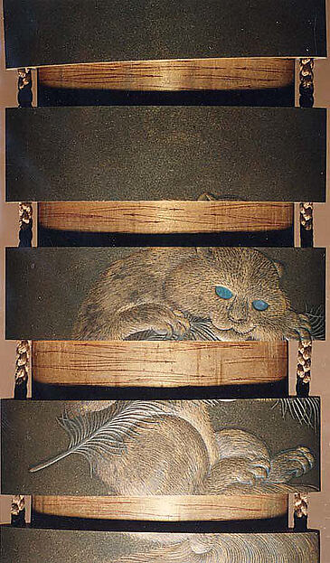 Case (Inrō) with Design of an Animal Biting a Feather