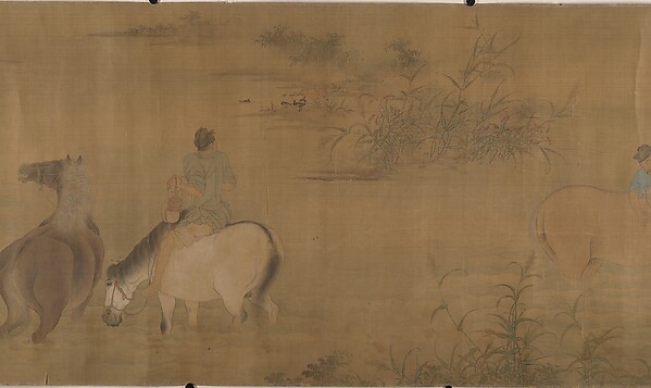 Washing Horses in a River