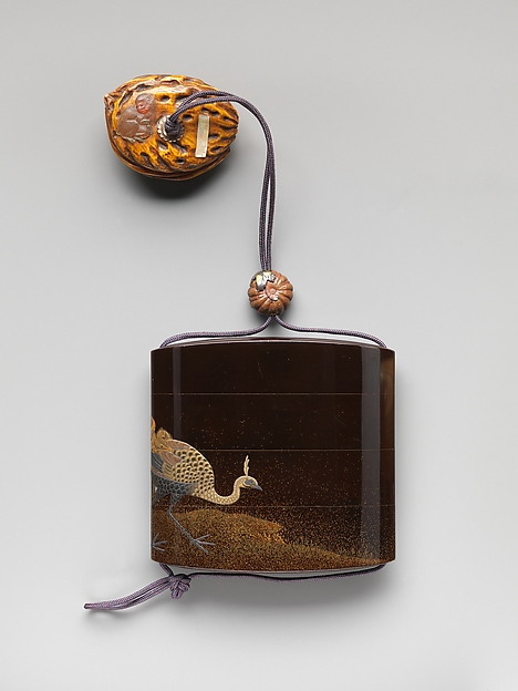 Inrō with Peacocks and Flowers