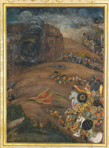 Nasiri Khan Directing the Siege of Qandahar, May 1631: Folio from the Windsor Padshahnama