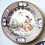 Dish Depicting Lady with a Parasol