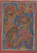 The Courtesan Kosa with the King's Charioteer: Folio from a Kalpasutra Manuscript