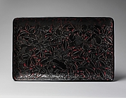 Rectangular Tray with Peonies and Parakeets