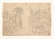 Durga and Kali Approach the Gathered Armies of Chanda and Munda: Scene from the Devi Mahatmya
