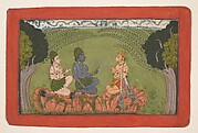 Hanuman before Rama and Lakshmana