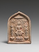 Votive Tablet with Buddhist Triad