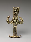 Sword Handle with Scenes of the Goddess Durga Slaying the Buffalo Demon Mahisha (Mahishasura Mardini)