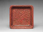 Tray with Rock, Pheasants, and Peonies

