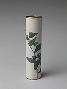 Brush Holder with Spiderwort Flowers

