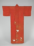 Kosode Robe with Roosters and Hens