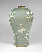 Maebyeong with Decoration of Cranes and Clouds