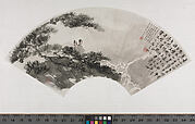 Set of Fan Paintings
Leaf 1: Gazing at a Waterfall in the Shade of Pines

