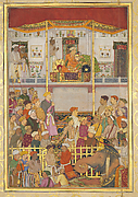 Jahangir Receives Prince Khurram at Ajmer on His Return from the Mewar Campaign: Page from the Windsor Padshahnama



