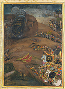 Nasiri Khan Directing the Siege of Qandahar, May 1631: Folio from the Windsor Padshahnama