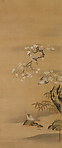 Waxwings, Cherry Blossoms, and Bamboo by a Stream