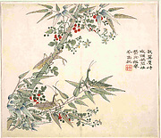 Bamboo and Mantis, Leaf from the Mustard Seed Garden Painting Manual, part 3


