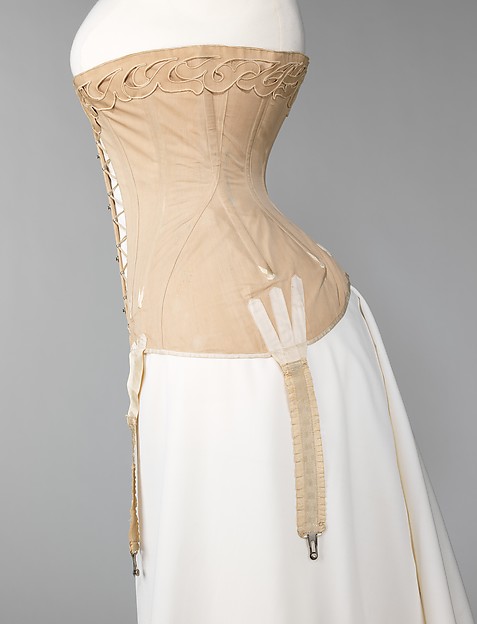 S Bend Edwardian Corset C.1905 Mae With Busk, Front Opening, S