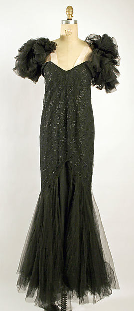 coco chanel vintage 30s Dress, Evening