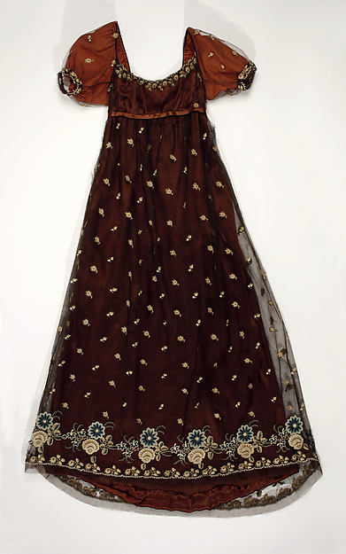 French Silk Evening Dress, circa 1805-10