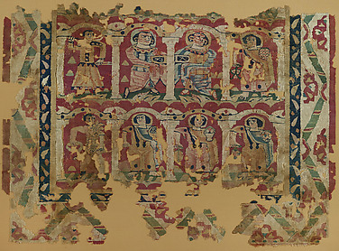 Fragments of a Wall Hanging with Figures in Elaborate Dress