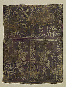 Fragment of a Band with Noble Equestrian and Soldier, Inscribed “Zacharaiou” in Greek