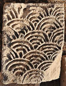 Block Carved with a Fan Pattern