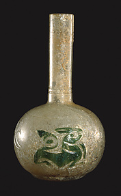 Flask with Green Cameo Decoration