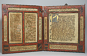 Devotional Diptych with inset Manuscript Texts