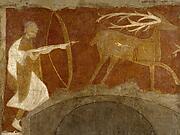 Fresco, with hunting scene