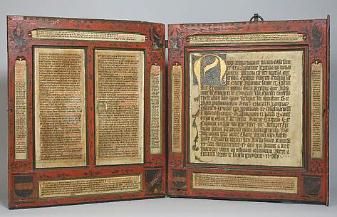 Devotional Diptych with inset Manuscript Texts