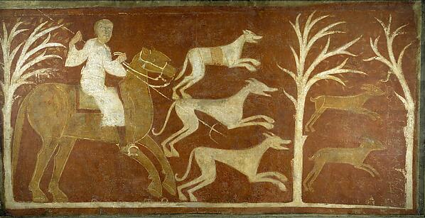Fresco with hunting scene