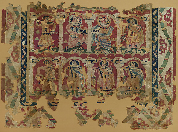 Fragments of a Wall Hanging with Figures in Elaborate Dress