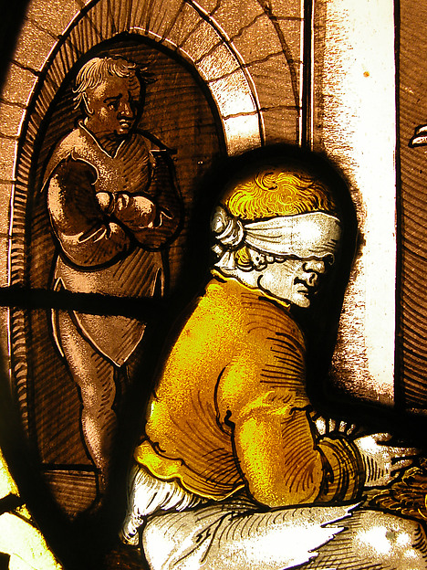 Roundel with Christ Healing the Blind Man