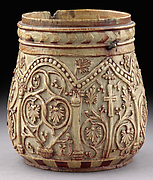 Pyxis with Crosses and Vine Scrolls