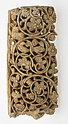 Plaque Decorated with Vine Scroll, Birds, and a Rabbit