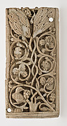 Plaque Decorated with Vine Scroll and a Bird