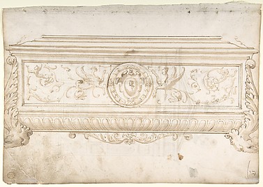 Design for a Cassone (Recto), Design for a Tomb (Verso)