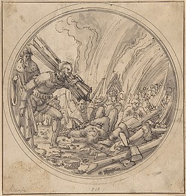 The Emperor Maxentius Ordering the Burning of the Fifty Wise Men...