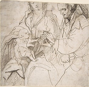 Virgin and Child with a Cleric