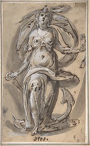 Standing Female Figure with an Anchor (