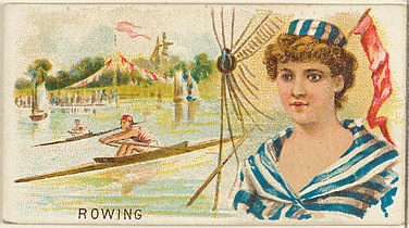 Rowing, from the Games and Sports series (N165) for Old Judge Cigarettes