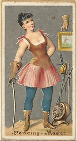 Fencing - Master, from the Occupations for Women series (N166) for Old Judge and Dogs Head Cigarettes