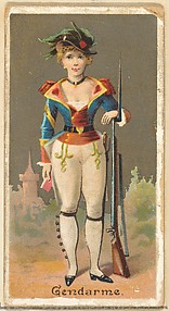 Gendarme, from the Occupations for Women series (N166) for Old Judge and Dogs Head Cigarettes